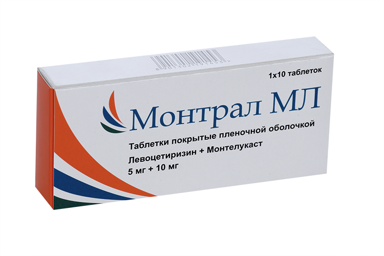 

Монтрал МЛ 5 мг+10 мг, 10 шт, таблетки покрытые пленочной оболочкой