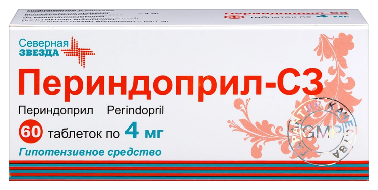 Периндоприл-СЗ 4 мг, 60 шт, таблетки