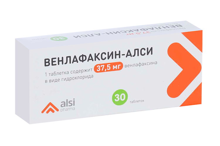 Венлафаксин-Алси 37.5 мг, 30 шт, таблетки
