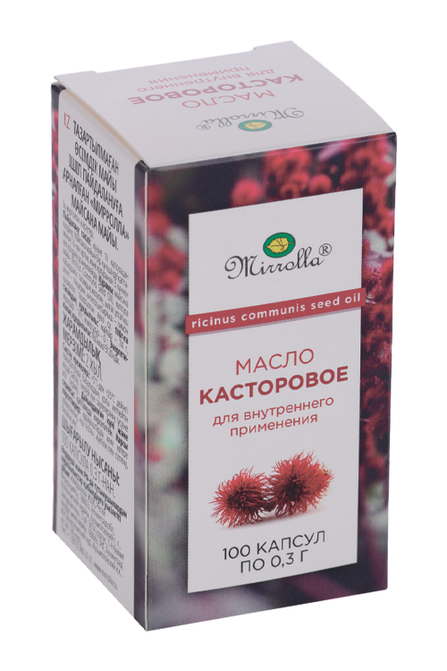 

Масло касторовое Мирролла пищевое, 0,3 г, 100 шт, капсулы
