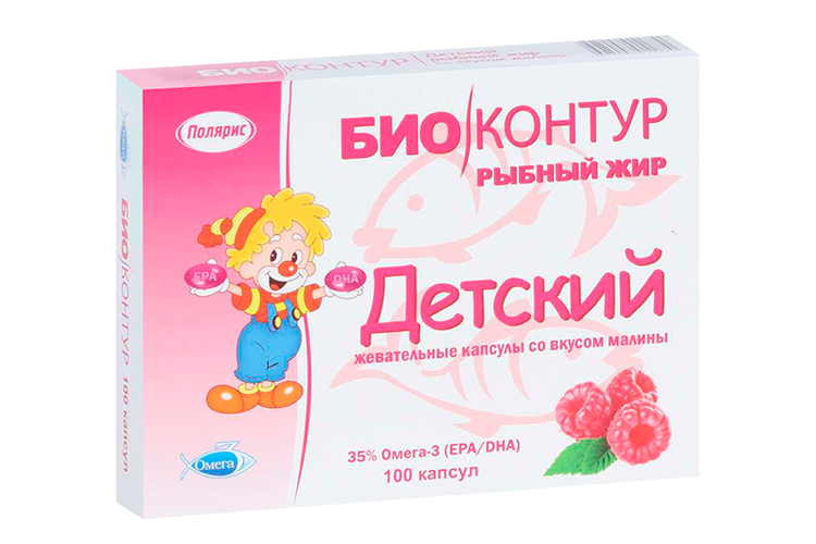 

Рыбный жир д/детей малина 400 мг, 100 шт, капсулы