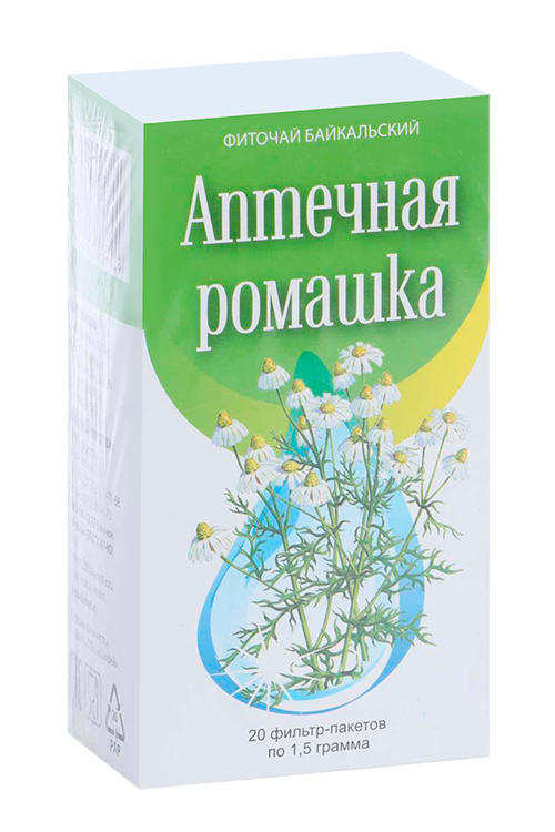 

Фиточай Байкальский Ромашка аптечная 1.5 г, 20 шт, фильтр-пакет