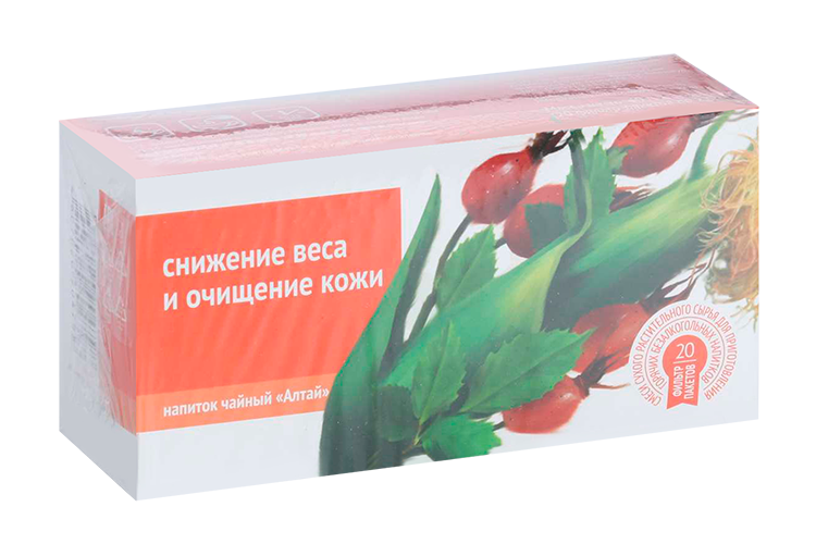 

Чайный напиток Алтай Снижение веса и очищение кожи, 2 г, 20 шт, ф/п