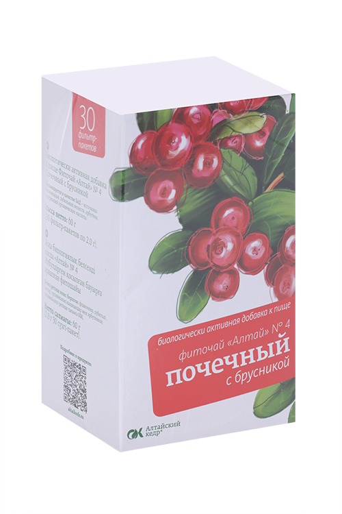 

Фиточай Алтай №4 почечный с брусникой, 2 г, 20 шт