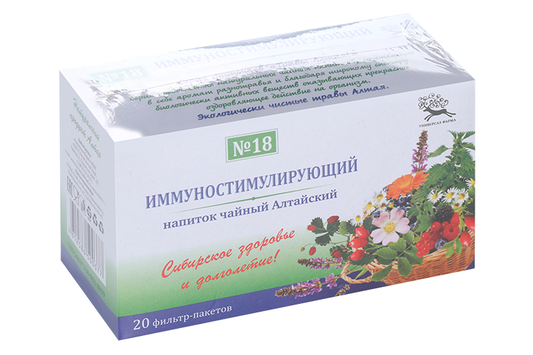 

Чайный напиток Алтайский №18 иммуностим 1,5 г, 20 шт, фильтр-пакет