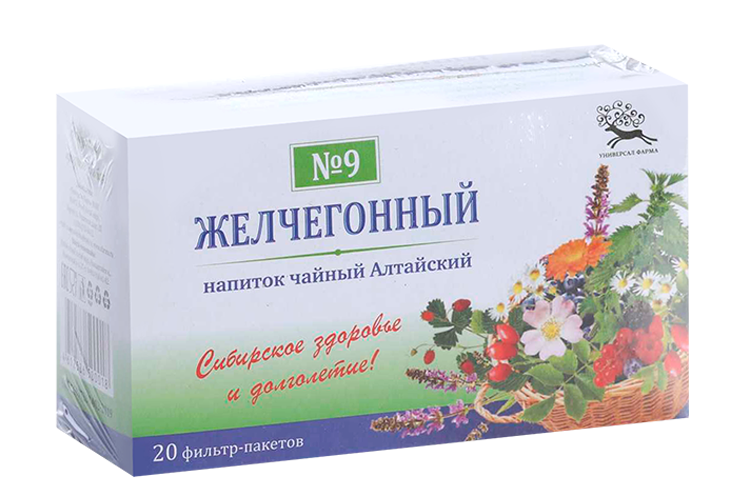 

Чайный напиток Алтайский №9 Желчегонный 1,5 г, 20 шт, фильтр-пакет