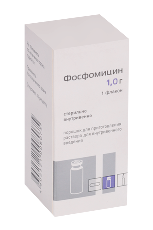 

Фосфомицин, 1 г, порошок для приготовления раствора для внутривенного введения
