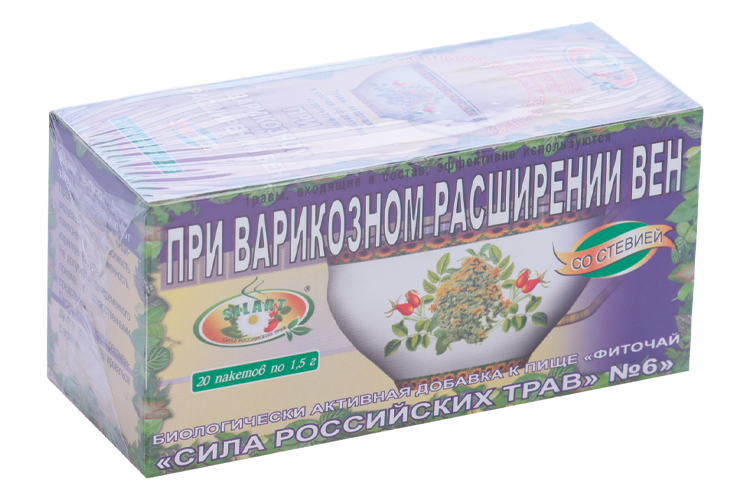 

Фиточай №6 При варикозном расширении вен, 1,5 г, 20 шт