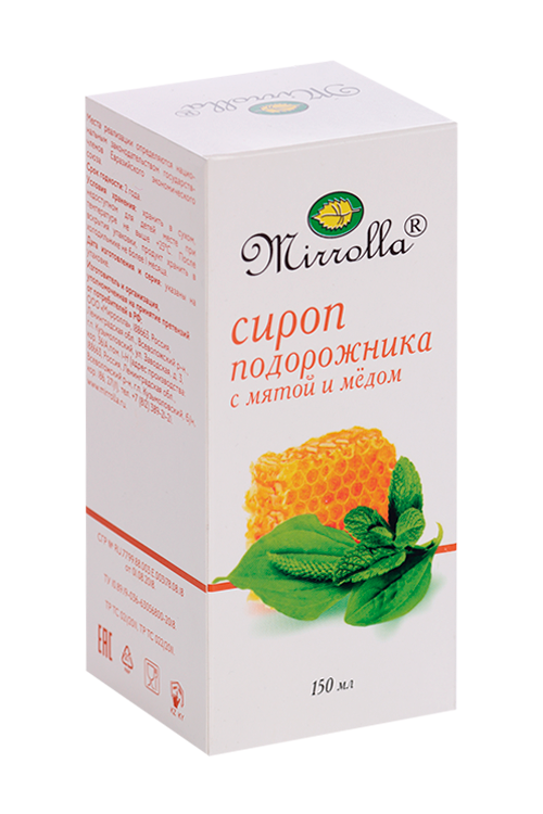 

Сироп Подорожника с мятой/медом, 150 мл
