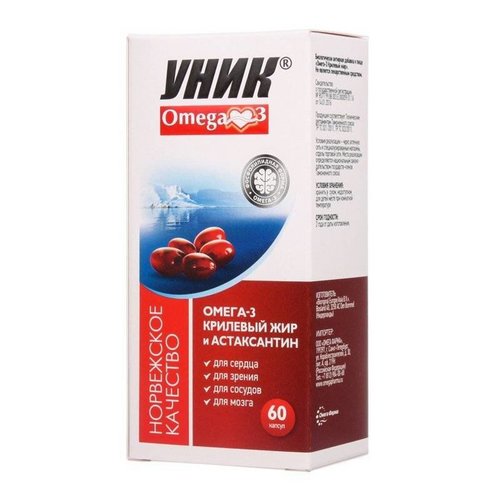 Омега-3 Крилевый жир Уник, 60 шт, капсулы