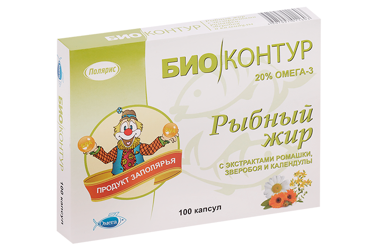 

Рыбий жир с экстрактом Ромашки/Зверобоя/Календулы, 330 мг, 100 шт, капсулы