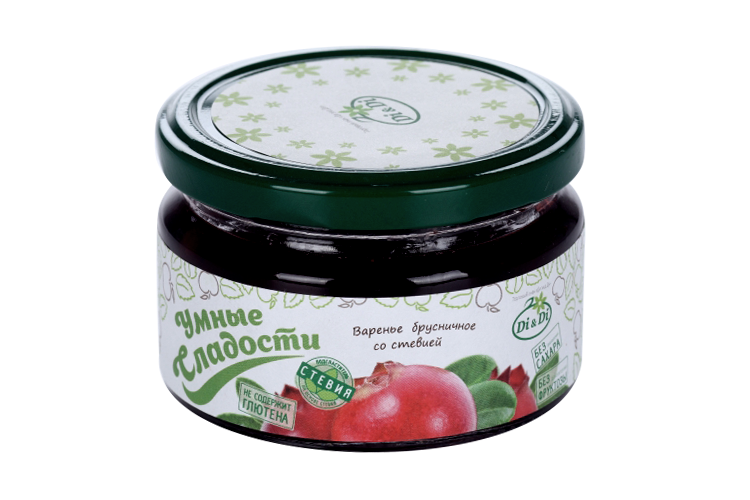 

Варенье Умные сладости Брусничное со стевией, 250 г