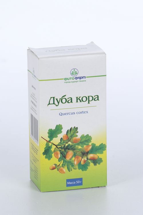 

Дуба кора, 50 г, сырье измельченное