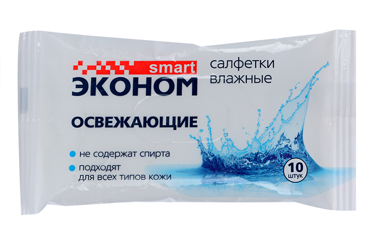 

Салфетки влаж Эконом Смарт освеж универсал, 10 шт