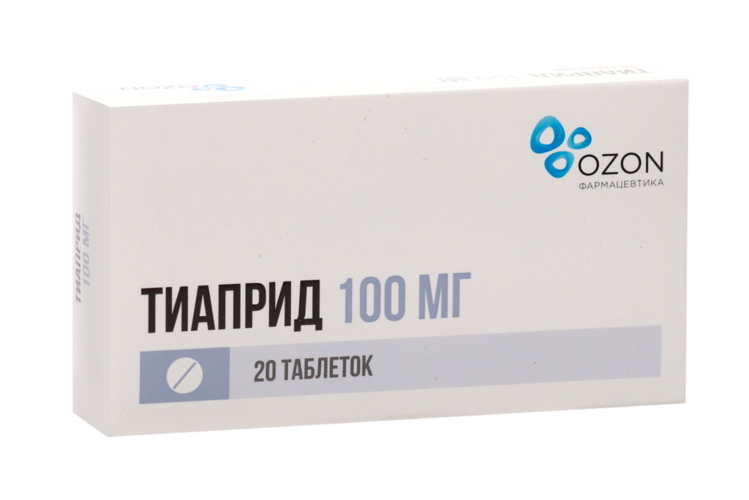 Тиаприд 100 мг, 20 шт, таблетки