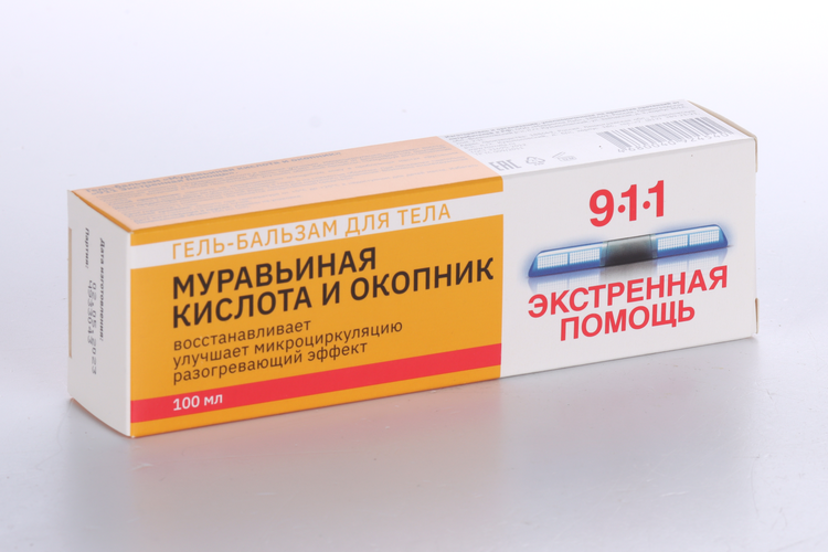 

Гель-бальзам 911 Муравьиная кислота и окопник д/суставов разогрев, 100 мл