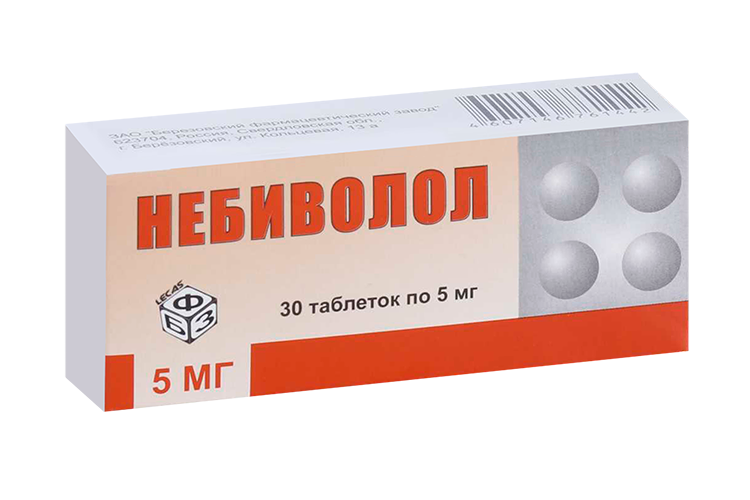 Небиволол 5 мг, 30 шт, таблетки