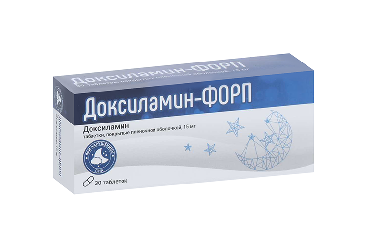 

Доксиламин-Форп 15 мг, 30 шт, таблетки покрытые пленочной оболочкой