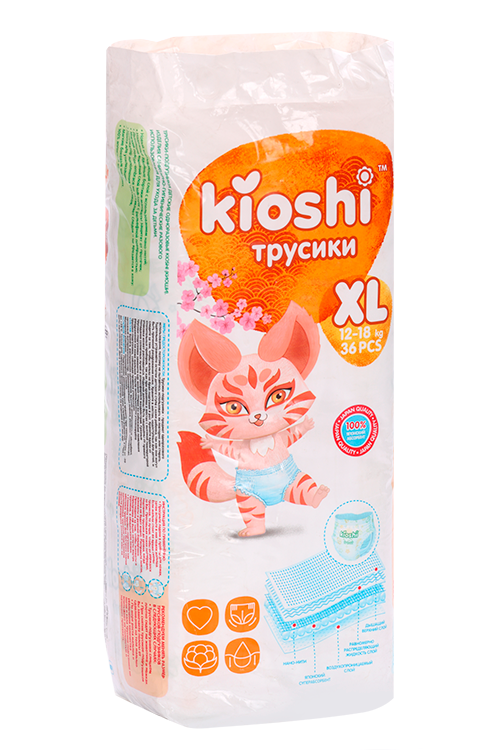 

Подгузники-трусики Kioshi Premium XL (12-18 кг), 36 шт