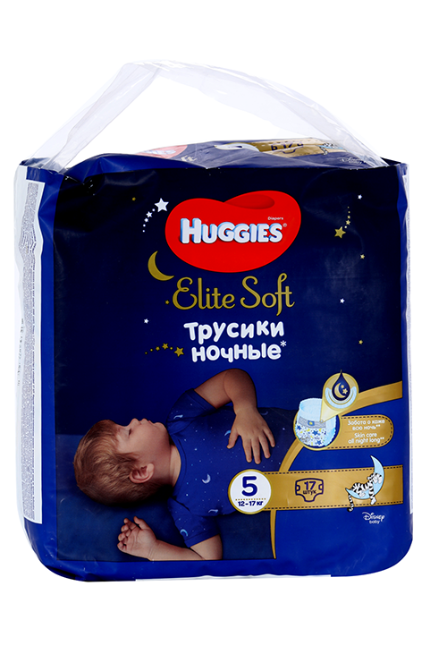 Ночные трусики HUGGIES Elite Soft 5 12-17 кг 17 шт 893₽