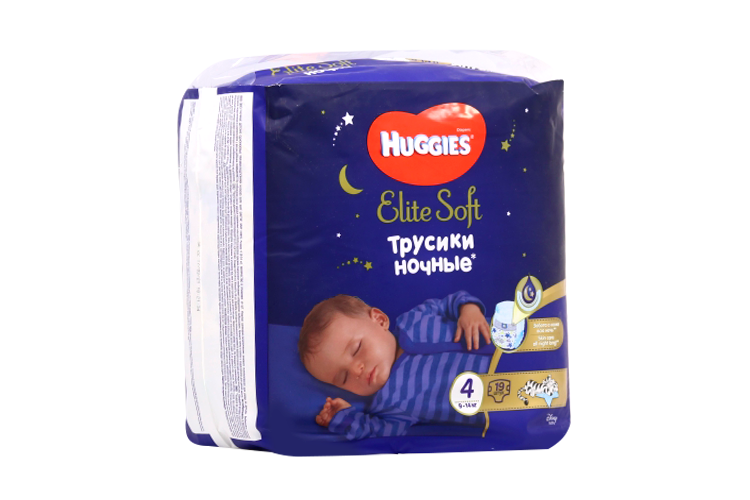 Ночные трусики HUGGIES Elite Soft 4 9-14 кг 19 шт