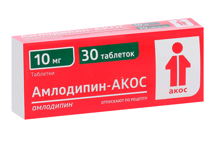 Амлодипин-АКОС 10 мг, 30 шт, таблетки