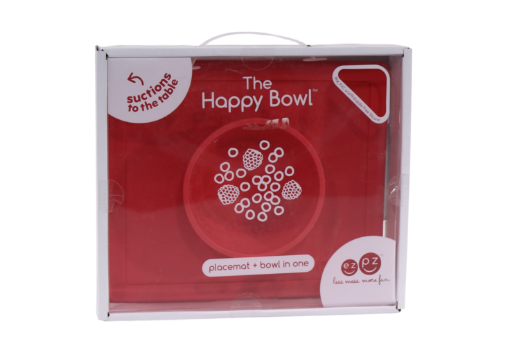 

Тарелка EZPZ Happy Bowl силикон с подставкой коралловая