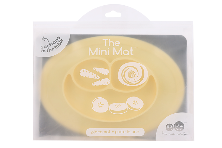

Тарелка EZPZ Mini Mat силикон прилипающ с подставкой лимонная