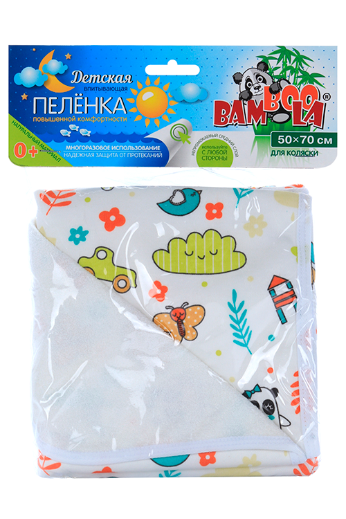 

Пеленка Бамбула непромок д/коляски двусторонняя/трехслойная деревья/ белки 50х70 см
