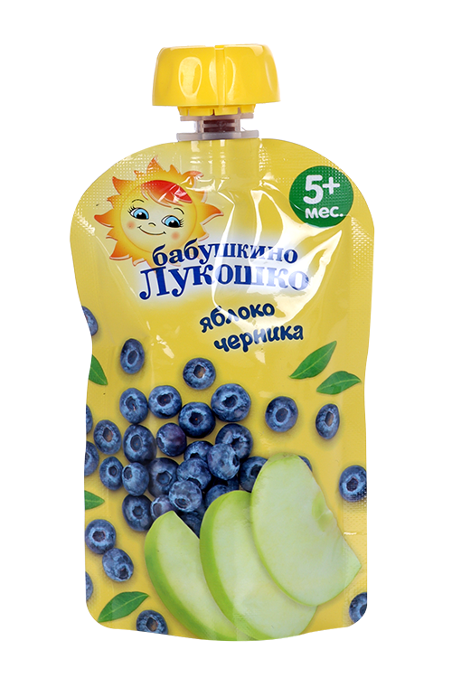 

Пюре Бабушкино лукошко Яблоко с черникой (5 + мес), 90 г
