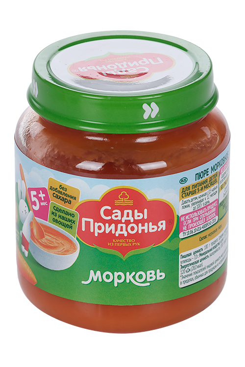

Пюре Сады Придонья морковь (с 5 мес), 120 г
