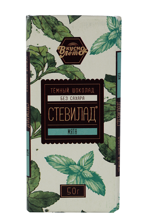 Шоколад темный Стевилад с мятой без сахара, 50 г