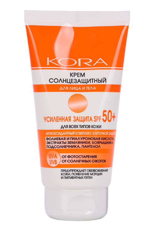 

Крем Kora солнцнезащитный д/лица и тела усиленная защита SPF50+, 150 мл