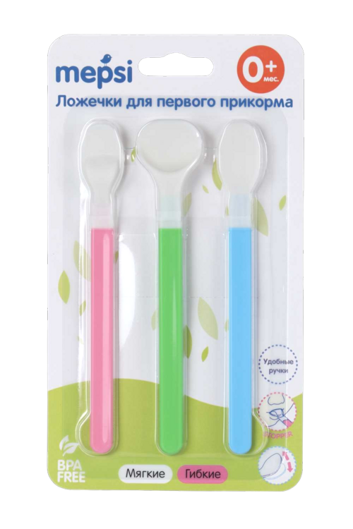 

Ложечки Мепси д/первого прикорма гол/зел/роз, 3 шт