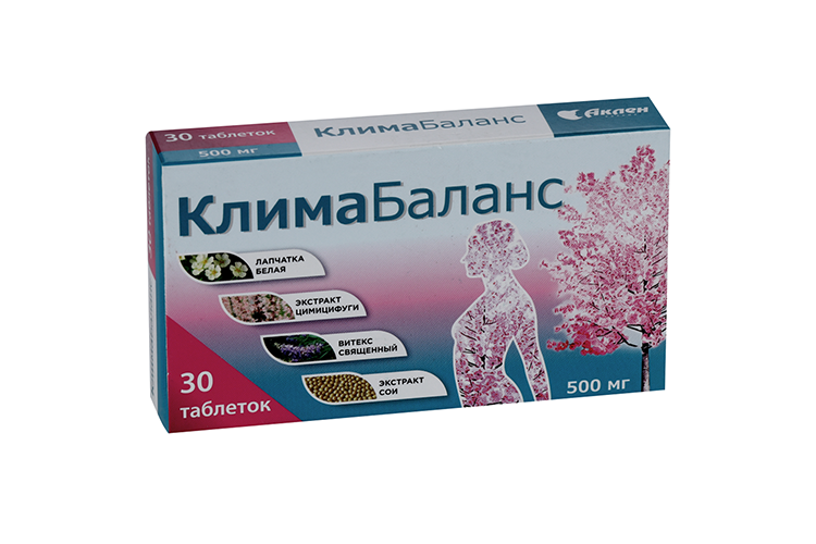 

Климабаланс, 500 мг, 30 шт, таблетки