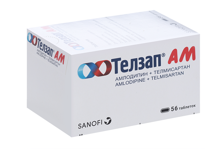 

Телзап АМ 5 мг+80 мг, 56 шт, таблетки