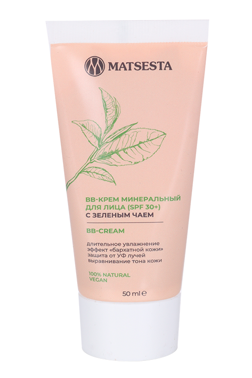 

ВВ-крем MATSESTA увлажняющий д/лица минеральный с зеленым чаем SPF 30+ 50 мл