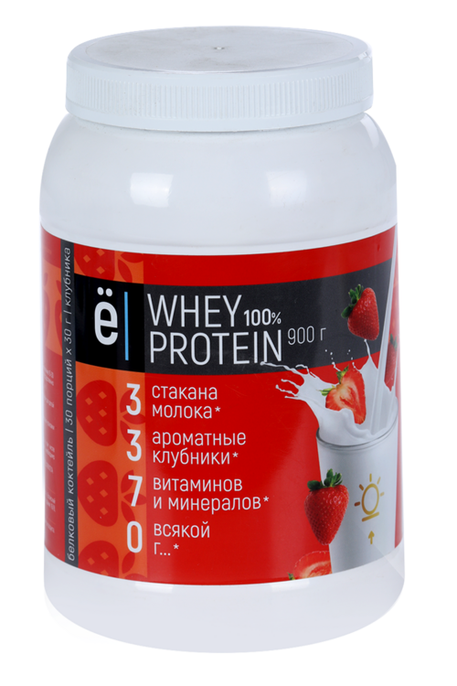 

Коктейль Ёбатон белковый whey protein со вкусом клубники 900 г