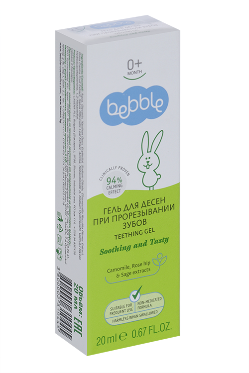 

Гель BEBBLE д/десен при прорезывании зубов bebble teething gel 0+, 20 мл