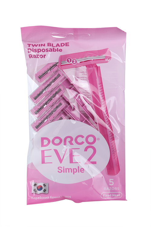 Бритвы одноразовые DORCO EVE2 Simple TD 2-лезвийные фикс.головка женские 5 шт