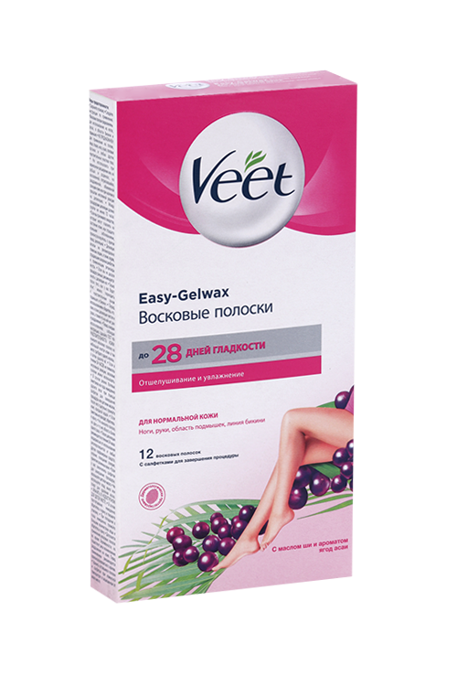 Полоски VEET восковые д/нормальной кожи c технологией easy gel-wax 12 шт