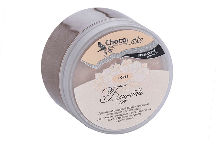 

Крем-скраб д/тела Chocolatte Сорбе баунти с какао и кокосовой стружкой, 280 мл