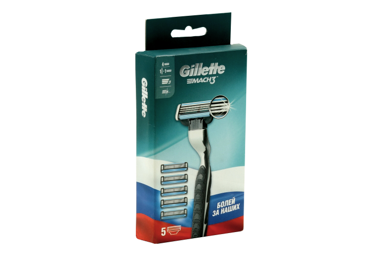 Бритва GILLETTE Mach3 со сменной кассетой сменные кассеты д/бритья 4+1шт