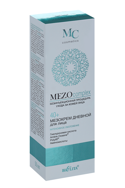 

Мезокрем Белита Mezo Complex д/лица безъиньекционная уход дневной 40+, 50 мл