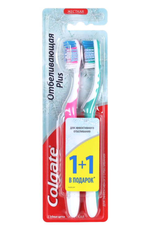 

З/щетка COLGATE отбеливающая plus жесткая 2 шт