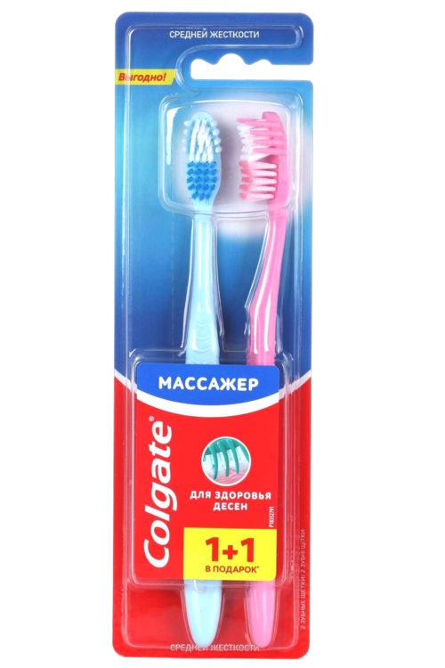 

З/щетка COLGATE массажер д/здоровья десен средней жесткости 2 шт