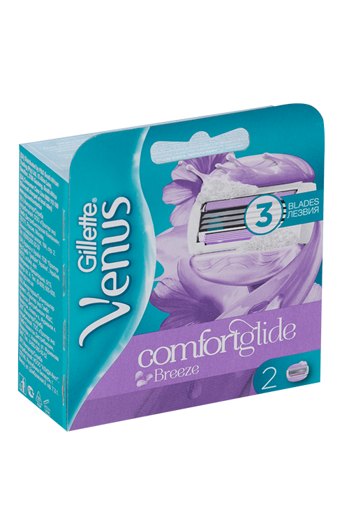 Сменные кассеты VENUS Comfortglide  breeze д/бритья cо встроенными подушечками с гелем 2 шт