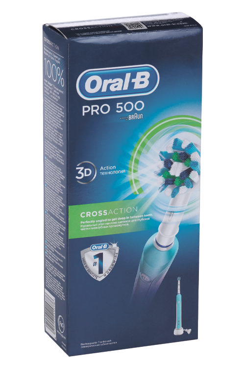 Электрическая з/щётка ORAL-B PRO 500 светло-голубой/белый