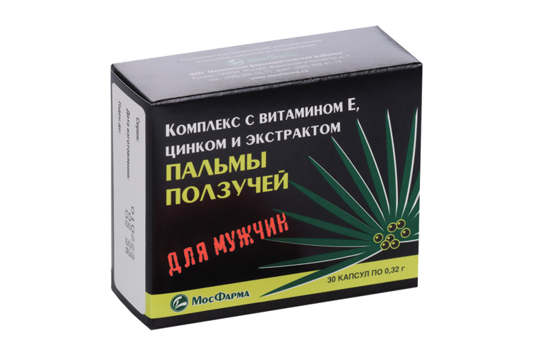 

Комплекс МосФарма экстракта Пальмы ползучей/витамина Е/цинка, 30 шт, капсулы
