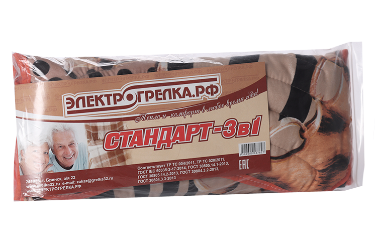 

Электрогрелка Электрогрелка.рф д/локального обогрева тела стандарт 3 в 1